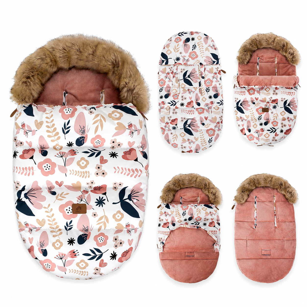 0 24 months baby fußsack mit blumenmuster und kunstpelz 0 24 months baby fußsack mit blumenmuster und kunstpelz